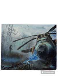 Картина "Сталкер на болотах", масло, 48,5#40,5 см.