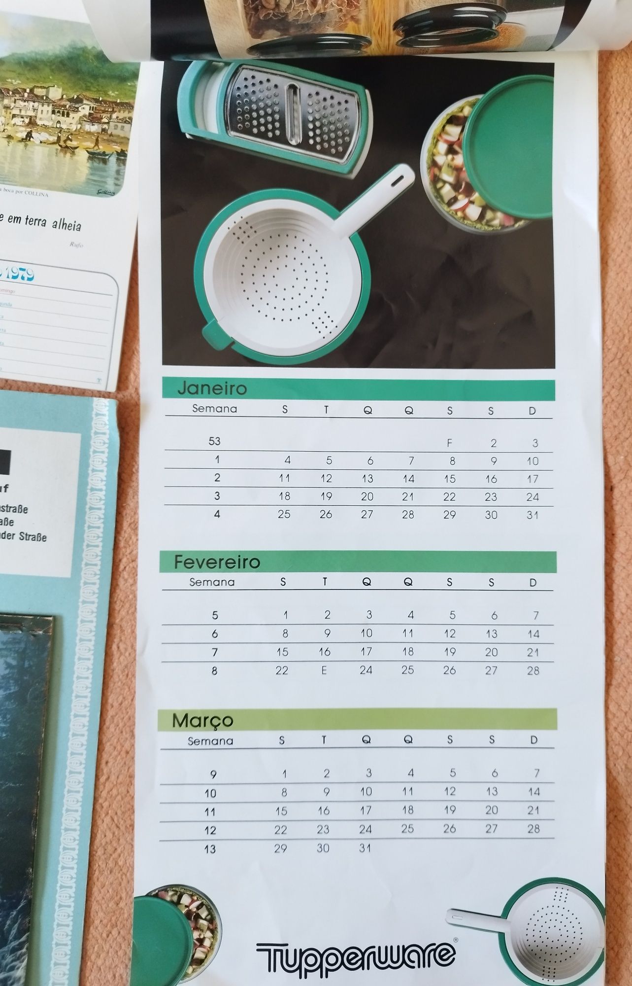 Calendários de parede antigos (2 portugueses e 1 alemão)