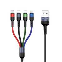 Usams Kabel Pleciony U26 4W1 3M 2A Fast Charge (2Xlightning/Microusb