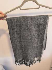 Szary bawełniany dwukolorowy szalik H&M