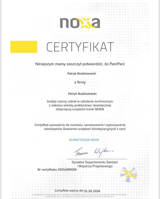 Klimatyzator NOXA COOL 3,5KW z Montażem