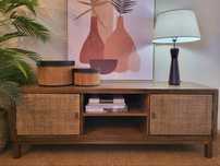 movel tv, aparador, consola, armario, rattan, oriental, rustico