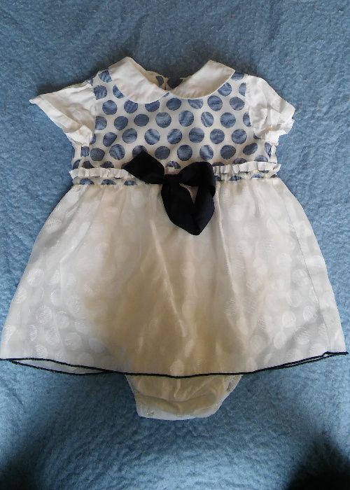 Vestido Cerimonia Branco e azul (2 Anos)