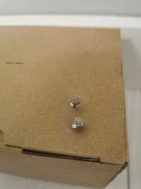 Kolczyki Białe złoto 585 diamenty APART certyfikat paragon