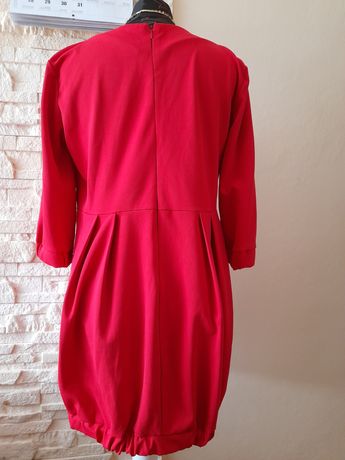Czerwona sukienka bombka Fashion włoska 40/42 oversize elegancka