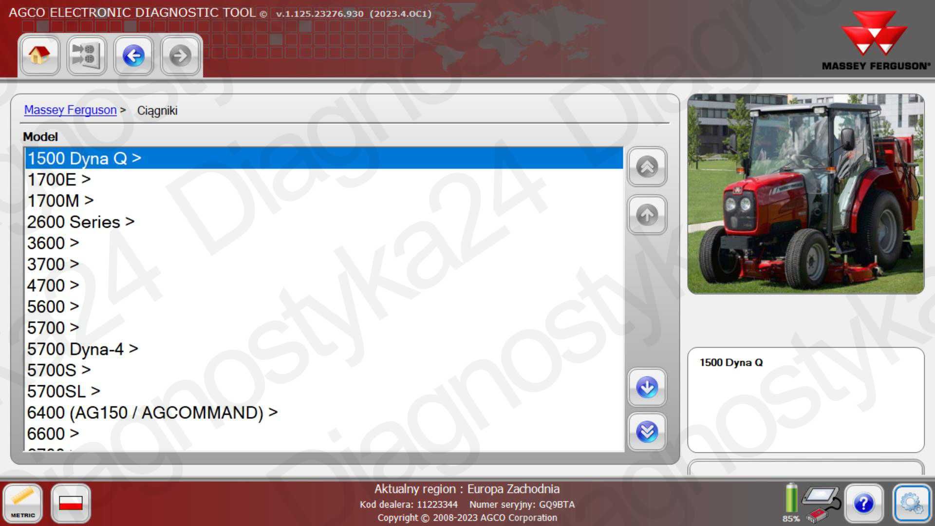 Najnowsza Wersja AGCO Electronic Diagnostic Tool 2023.10 PL Wersja