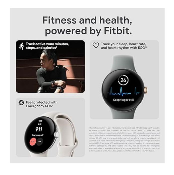 Смарт годинник Google Pixel Watch 1 Matte Black Case Obsidian Active