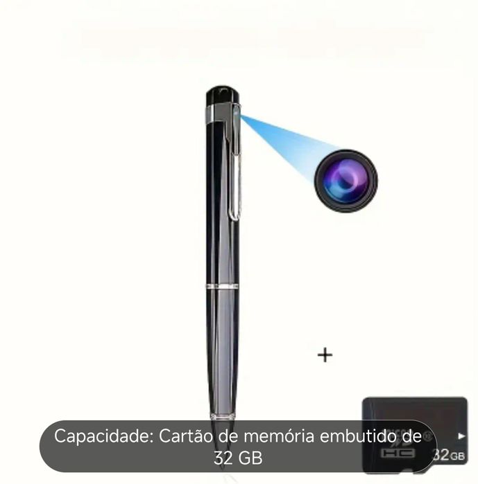 Caneta espião (mini-câmara embutida) + cartão micro SD 32GB
