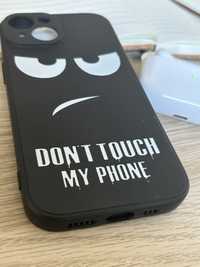 Capa de telefone, com a palavra Don't Touch My Phone em inglês