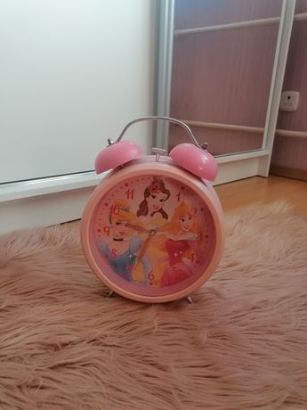 Zegar budzik Disney księżniczki, różowy