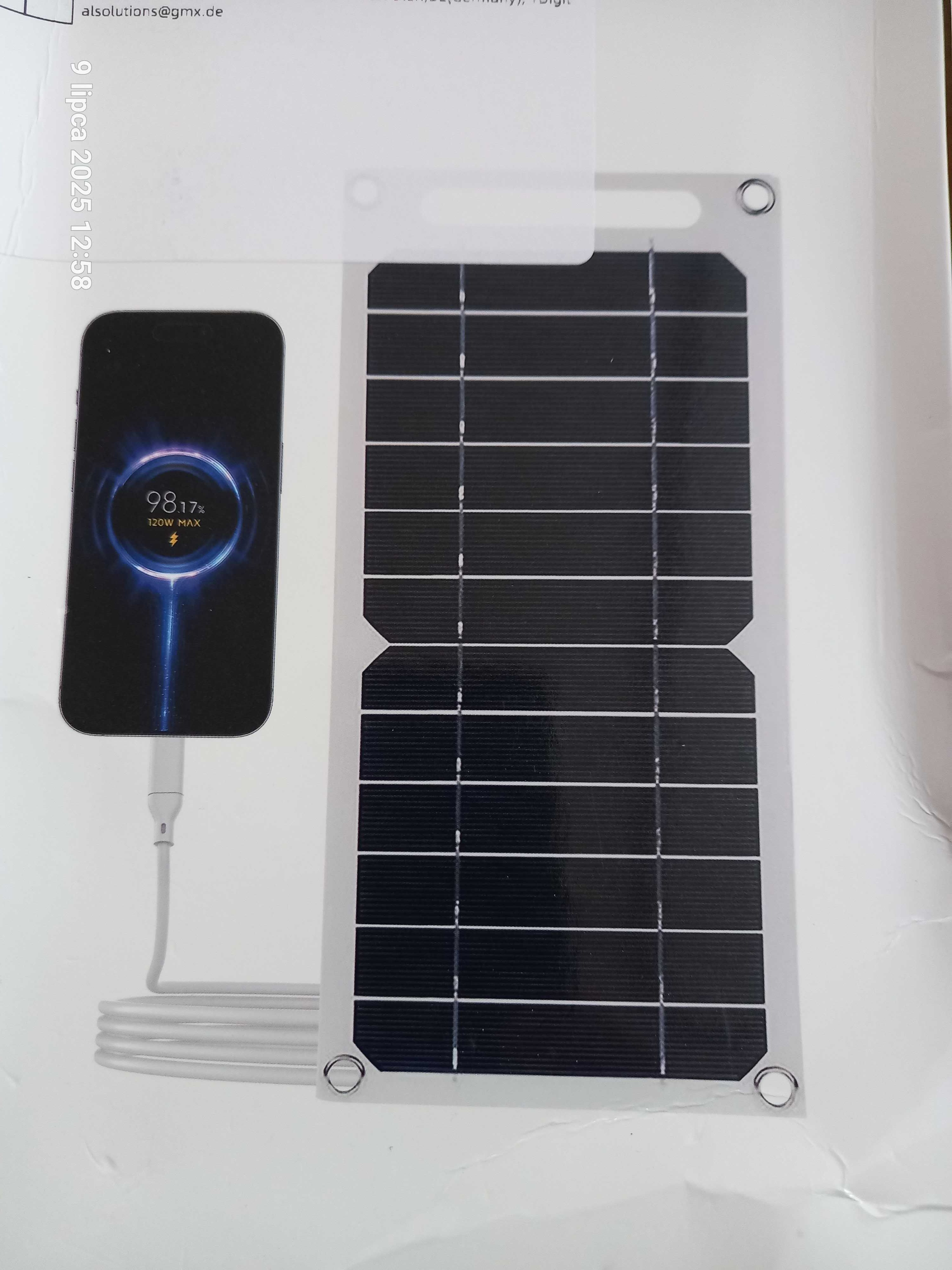 Ładowarka solarna usb 5v 30w