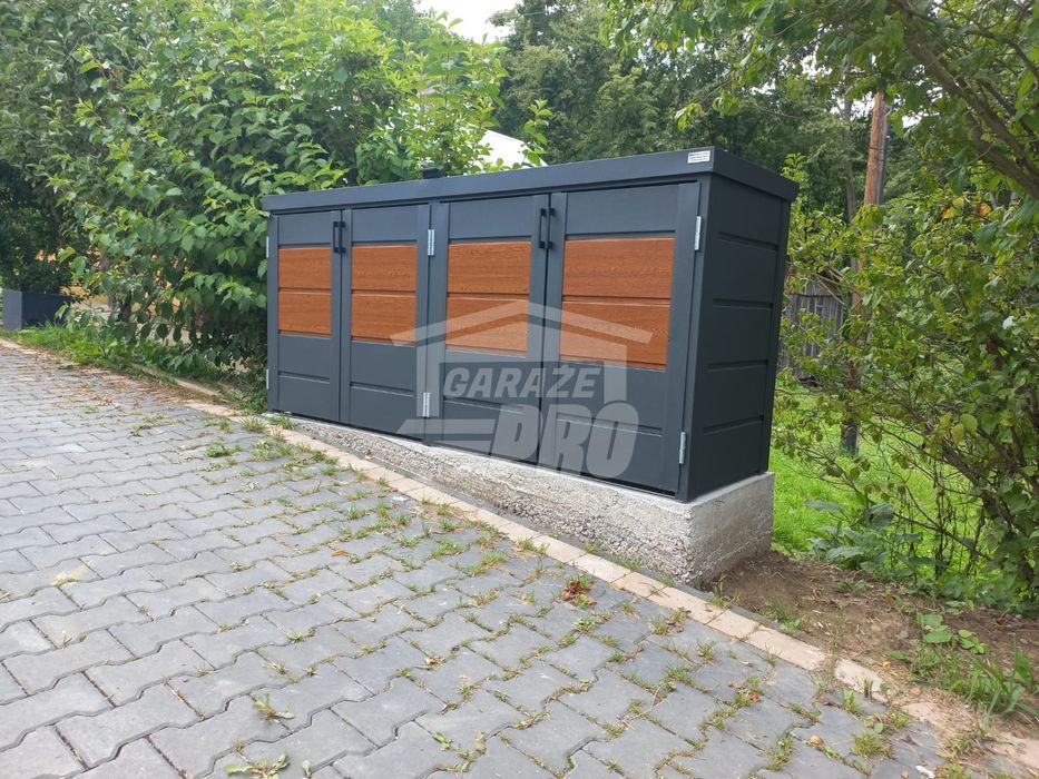 Zabudowa koszy na śmieci obudowa kubłów 235x65x110 cm 4x120L GP340