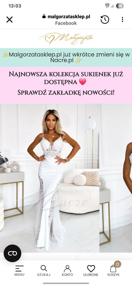 Suknia ślubna o kraju rybki.