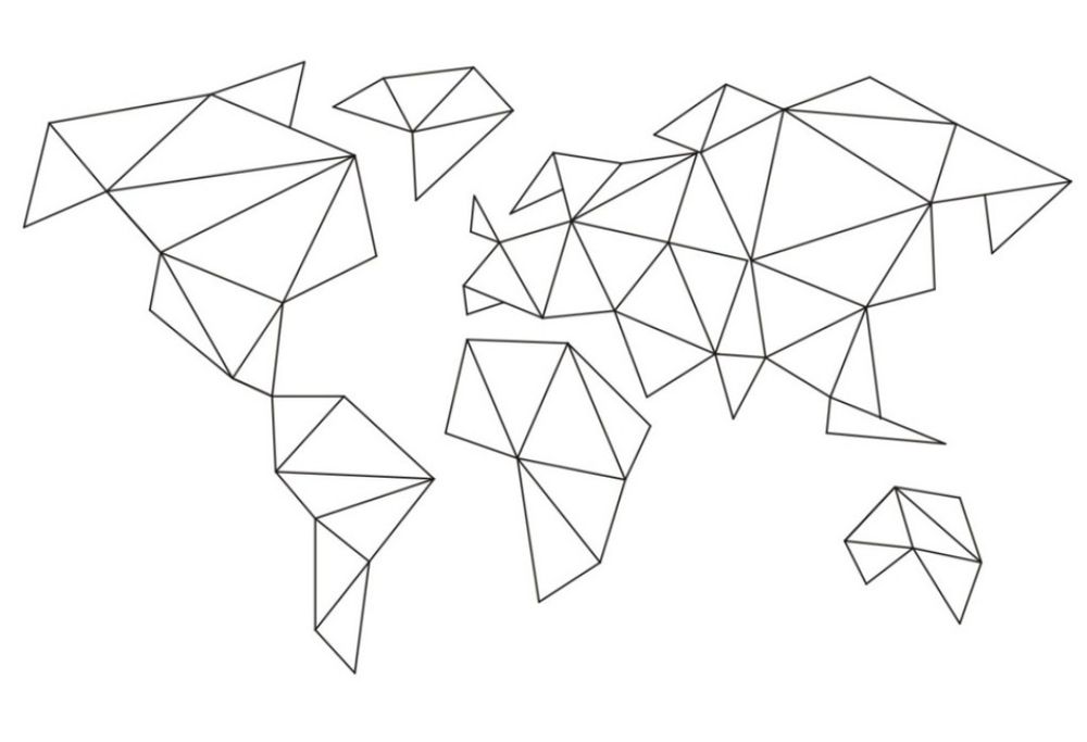 Mapa świata ścienna metalowa
