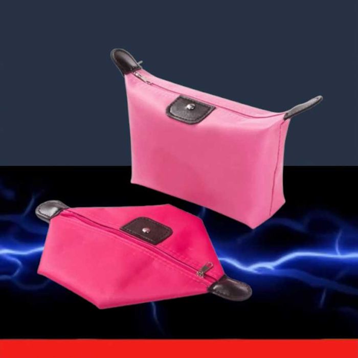 Kosmetyczka organizer do torebki podróżna damska różowa wygodny suwak
