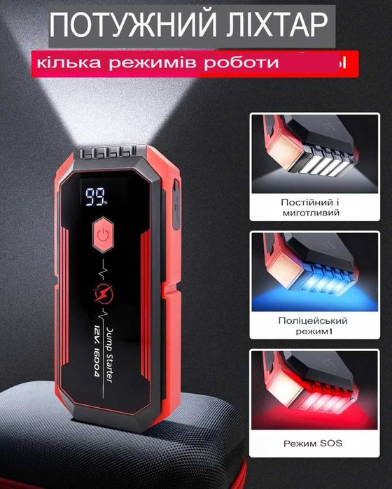 Пуско-зарядний пристрій Бустер Jump Starter X1 20000 mAh 12В 1600А