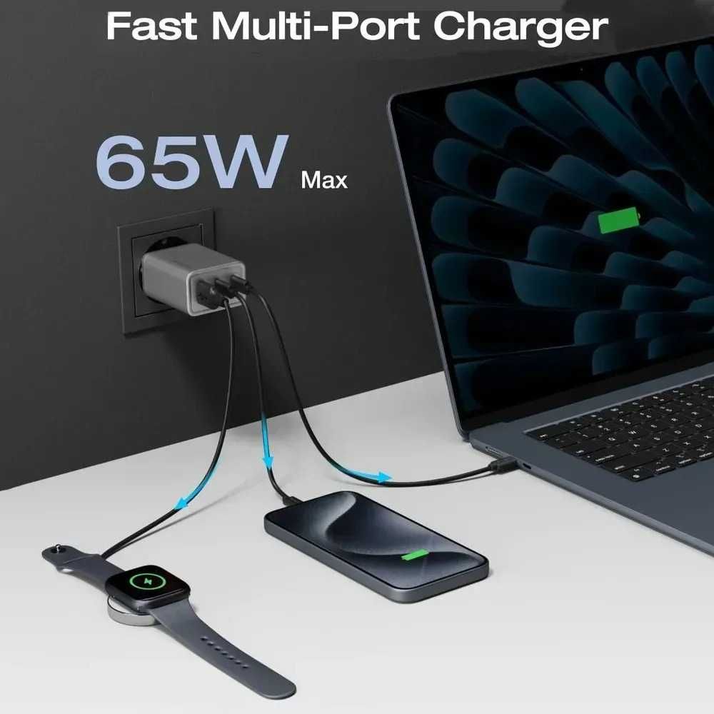 Блок зарядки 65W EcoFlow gan зарядка блочок для быстрой зарядки