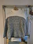 Ciepły zimowy sweter z,golfem,Top Secret, biały, jodełka r.34 oversize