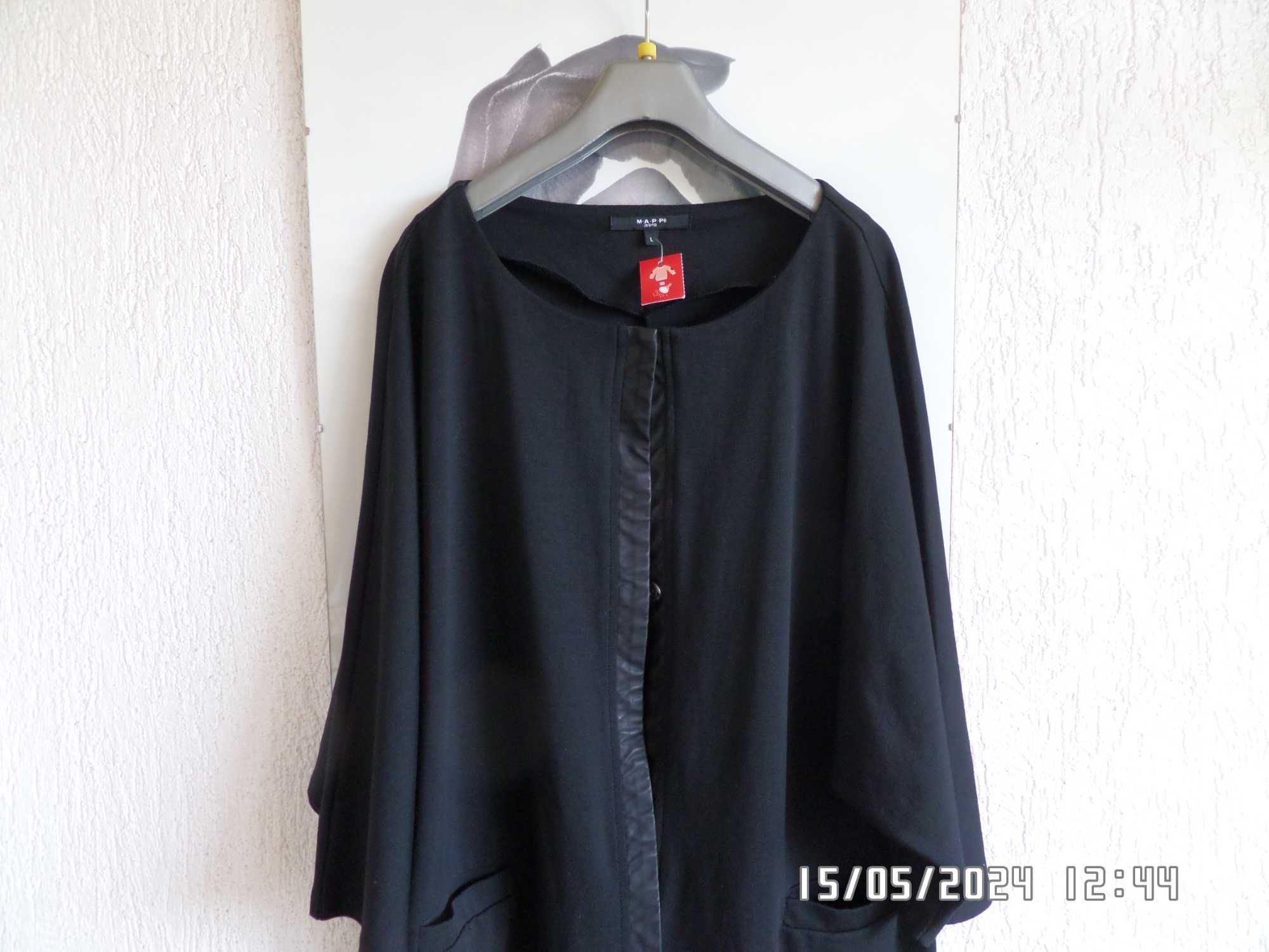 M.A.P.P.  jeans   czarna  tunika płaszczyk asymetryczny oversize M/L
