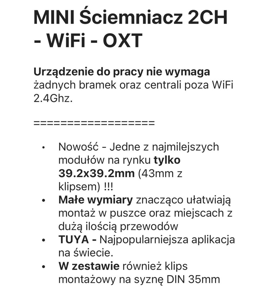 Mini ściemniacz światła WiFi