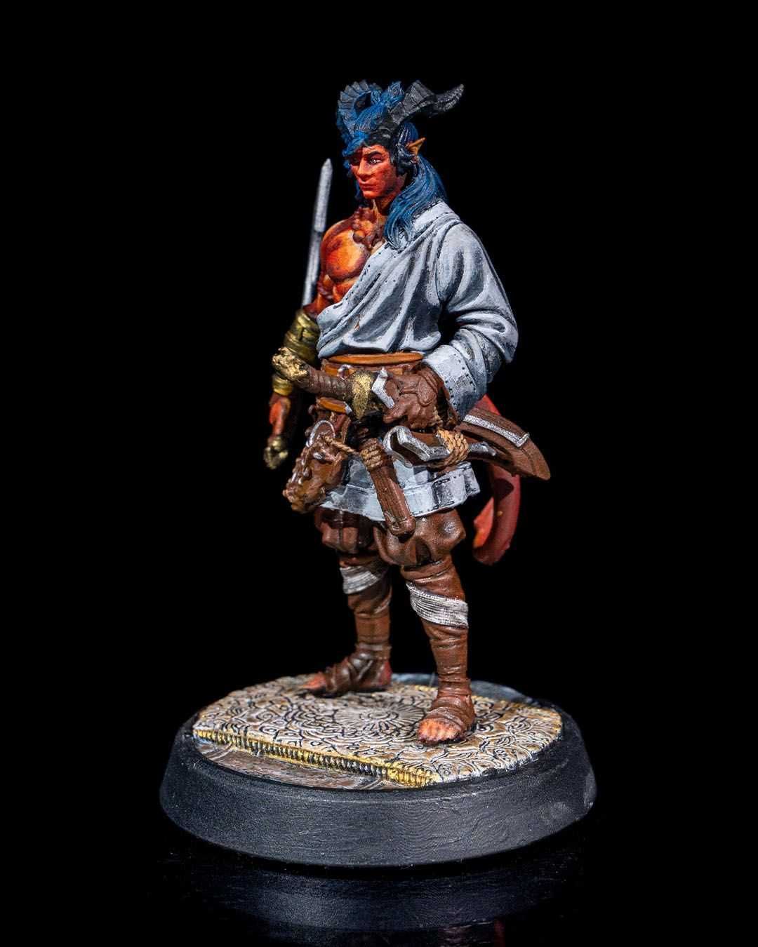Kamus Diabelstwo wojownik figurka 32mm 14K zgodna z DnD RPG Pathfinder