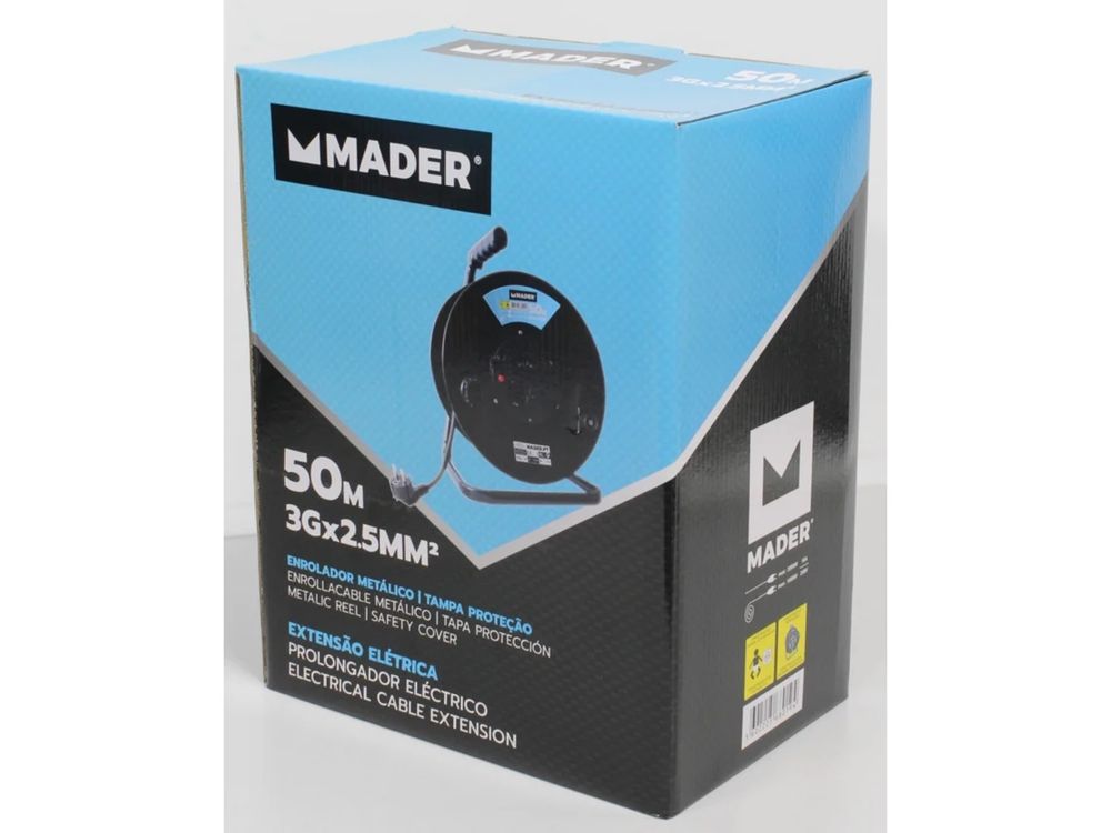 Extensão Eléctrica com Enrolador 50M Ref. 68019 MADER