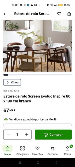 4 estores interiores novos