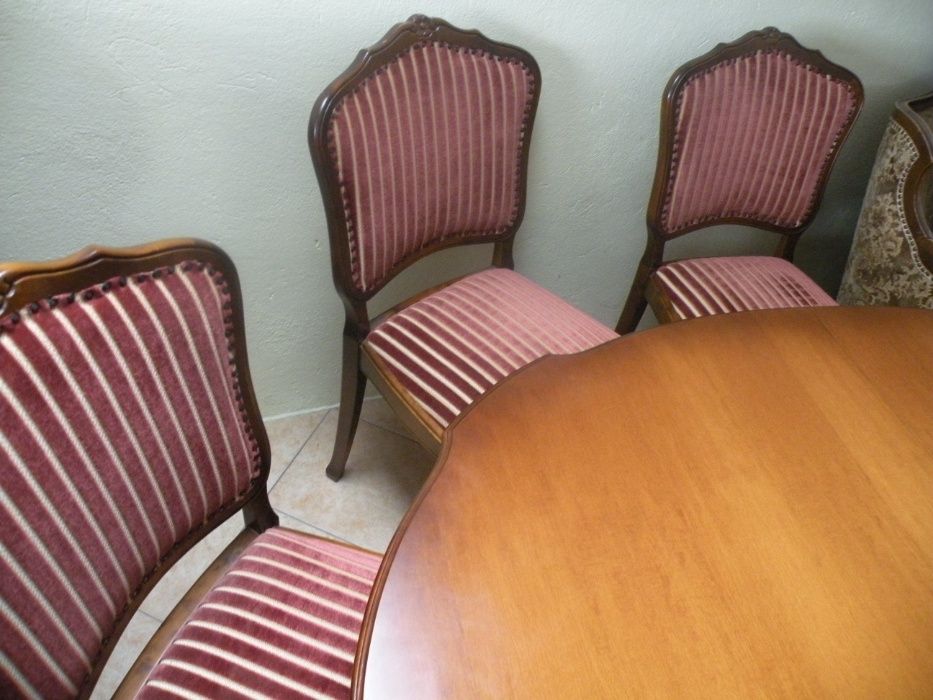 Stół i 6 krzeseł Chippendale Styl ludwika