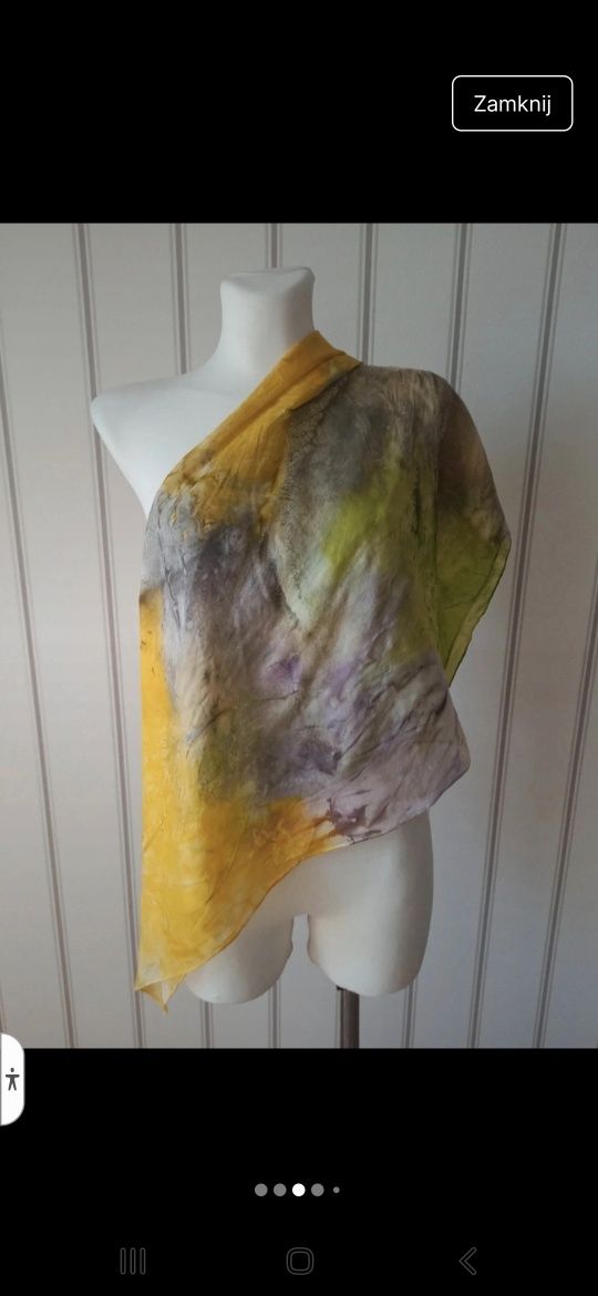 Kolorowa wielobarwna jedwabna apaszka chusta chustka jedwab 100% silk