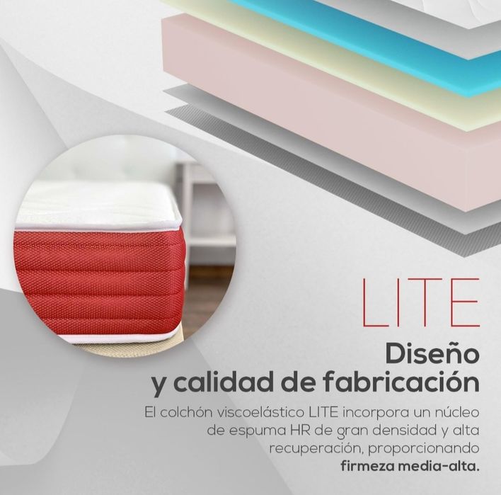 Colchão Viscoelastic Reversível Firme, Inverno/Verão 135x180x25 cm