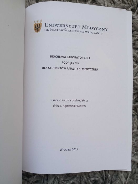 Biochemia laboratoryjna dla studentów analityki medycznej