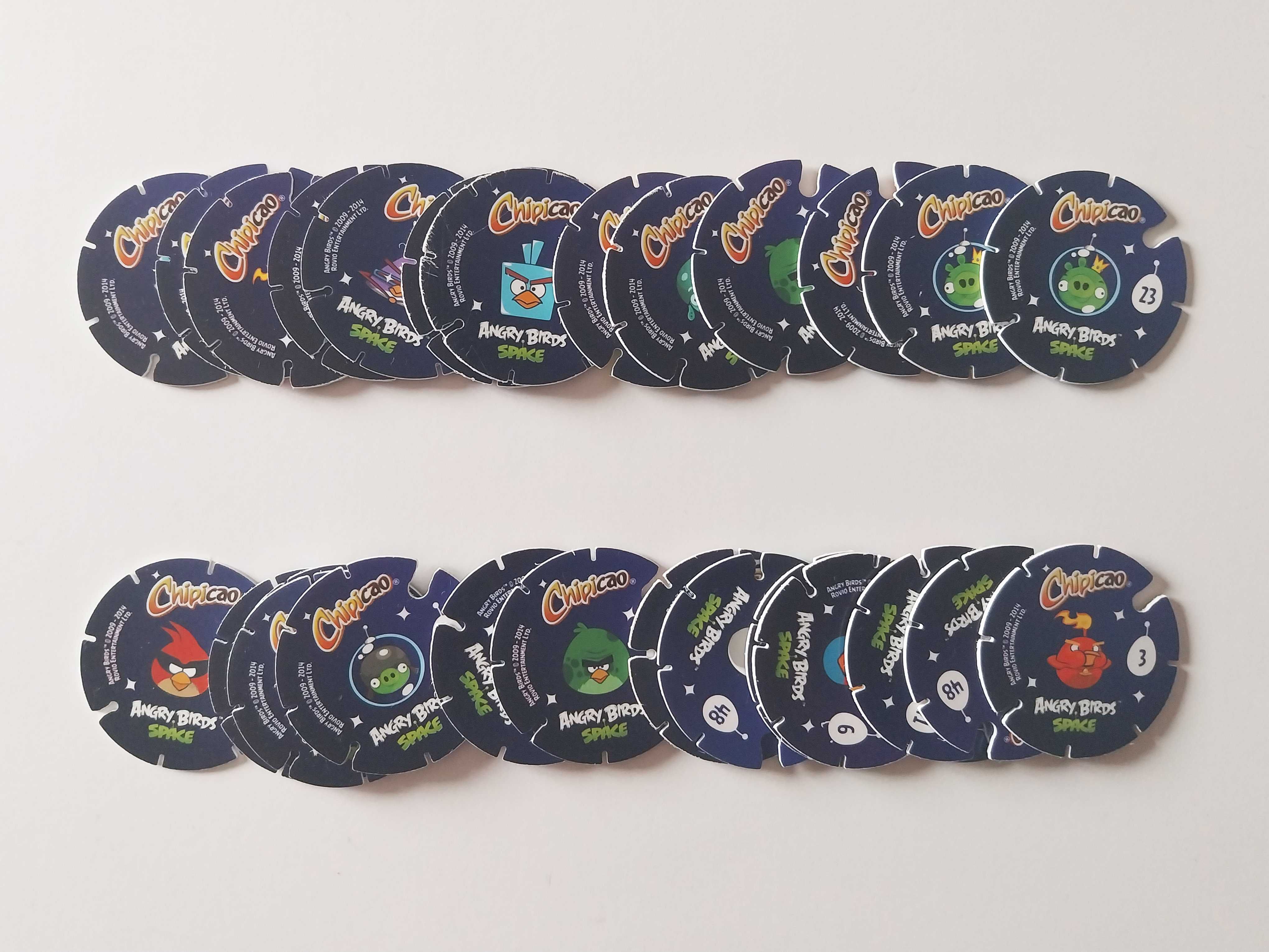 29 tazos ANGRY BIRDS SPACE (26 diferentes) | lote Chipicao