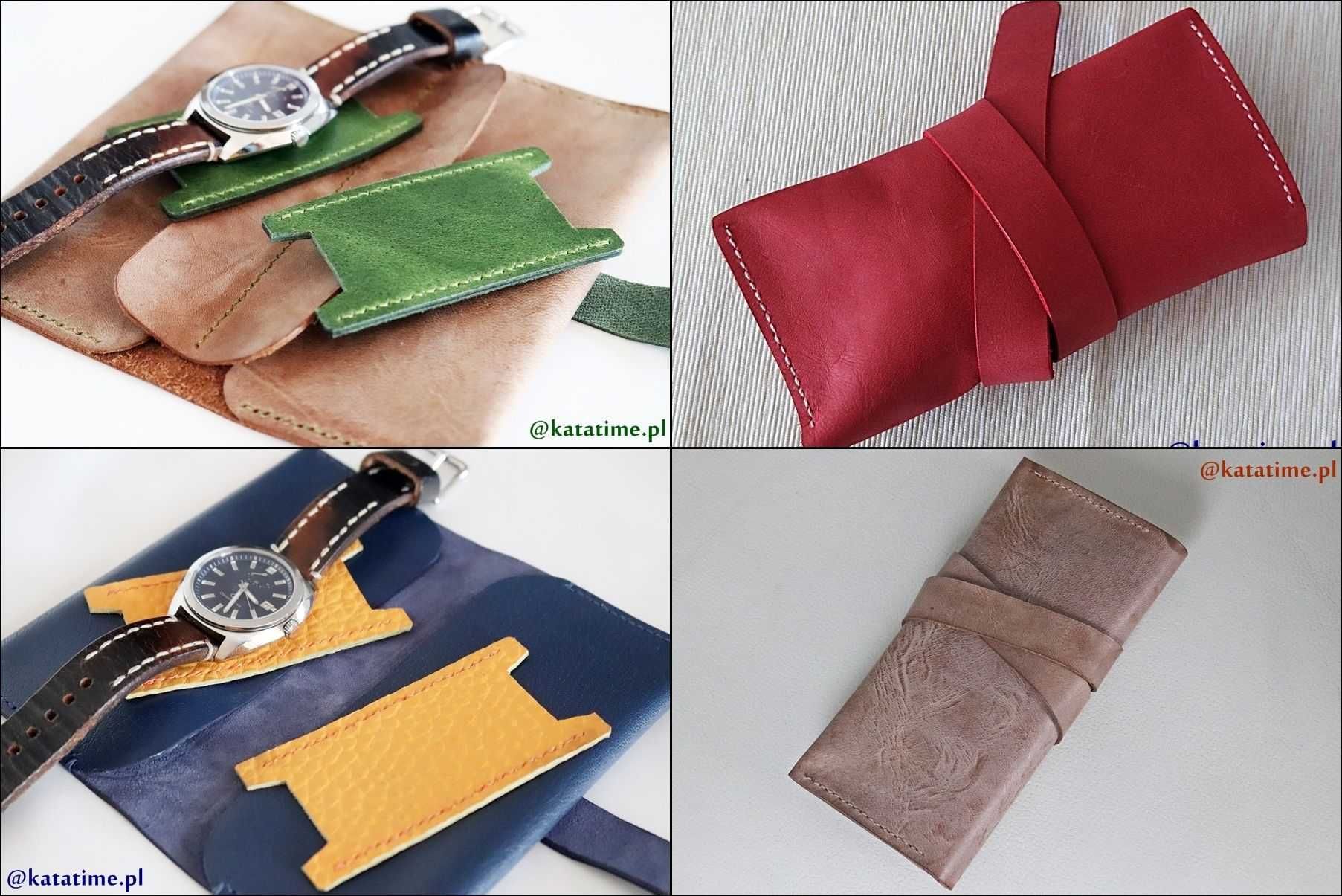 ETUI podróżne na 2 zegarki, skóra - IDEALNY PREZENT (roller bag)