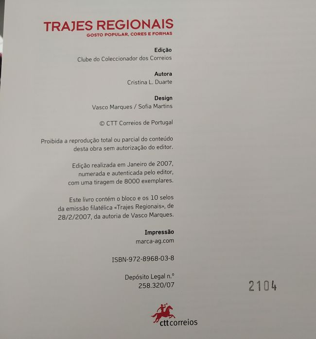 Livro "Trajes Regionais"

- CTT
