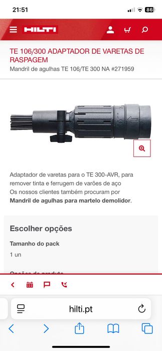 Hilti TE 106/300 ADA Adaptadora de varetas