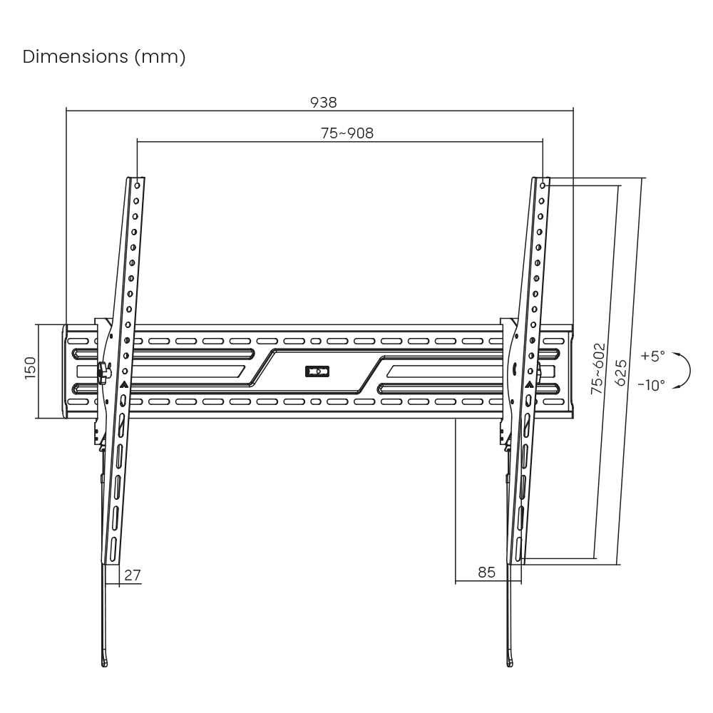 43"-100" Кронштейн для тв UniBracket BZ02-96 Кріплення для телевізора