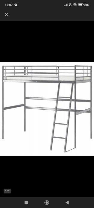 IKEA SVARTA Łóżko na antresoli 90x200