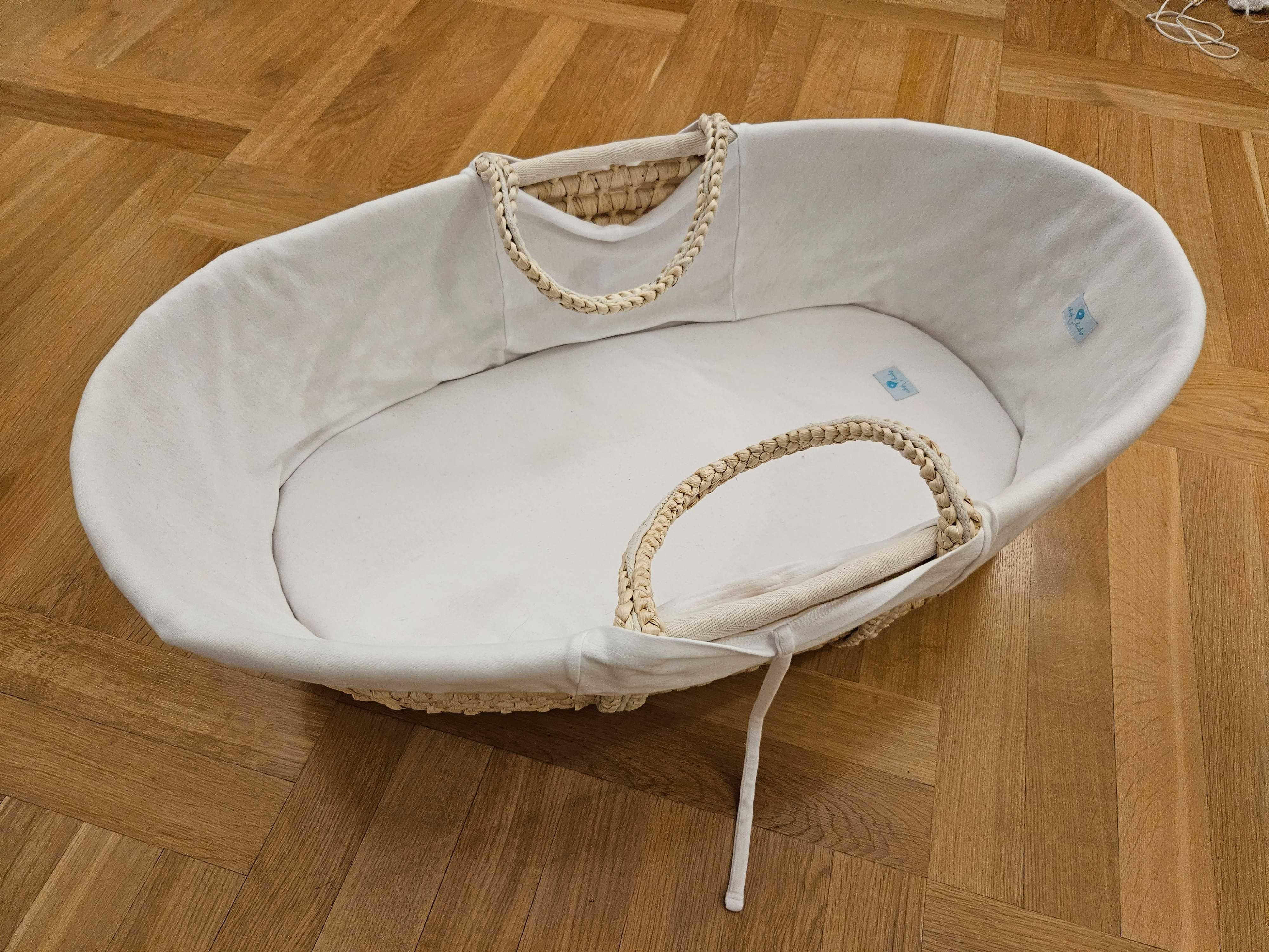 Kosz Mojżesza + materac + wyściółka + prześcieradło (ahoj baby)