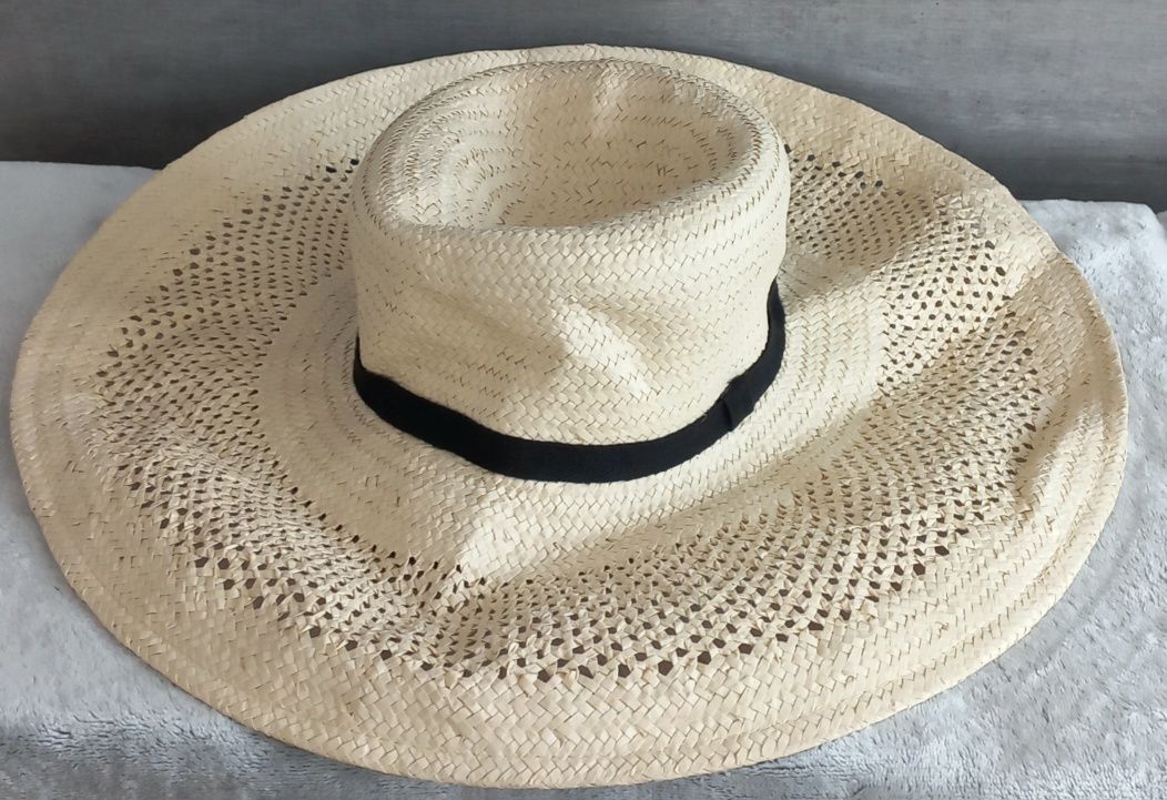 Piękny kapelusz H&M, duże rondo, na lato, stan bdb. -.