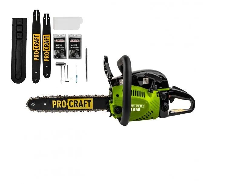 Бензопила ProCraft K450 (2шины, 2цепи)