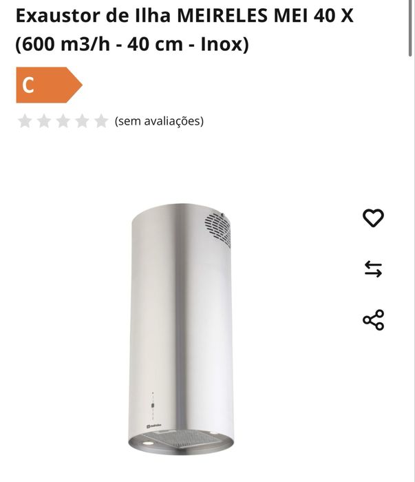 Exautor de ilha MEIRELES MEI 4 X (600 m3/h - 40cm - Inox