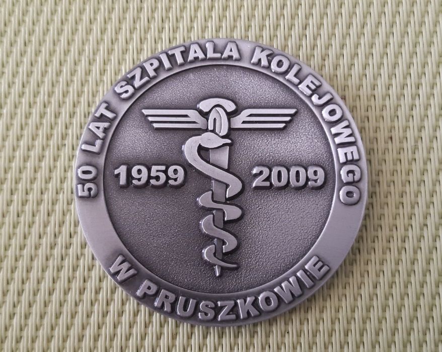 Medal pamiątkowy - 50 LAT SZPITALA KOLEJOWEGO W PRUSZKOWIE 1959/2009