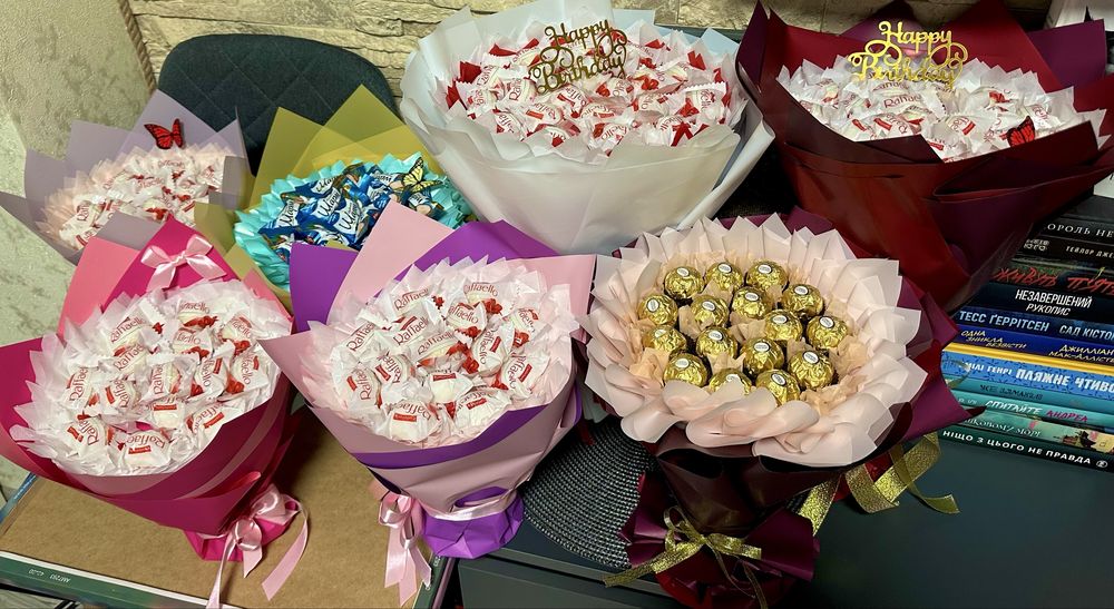 В НАЯВНОСТІ букет із цукерок из конфет вчителю подарунок день вчителя