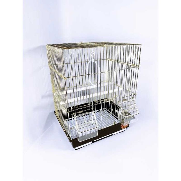 Компактная клетка для мелких попугаев, золотое покрытие! AV105
