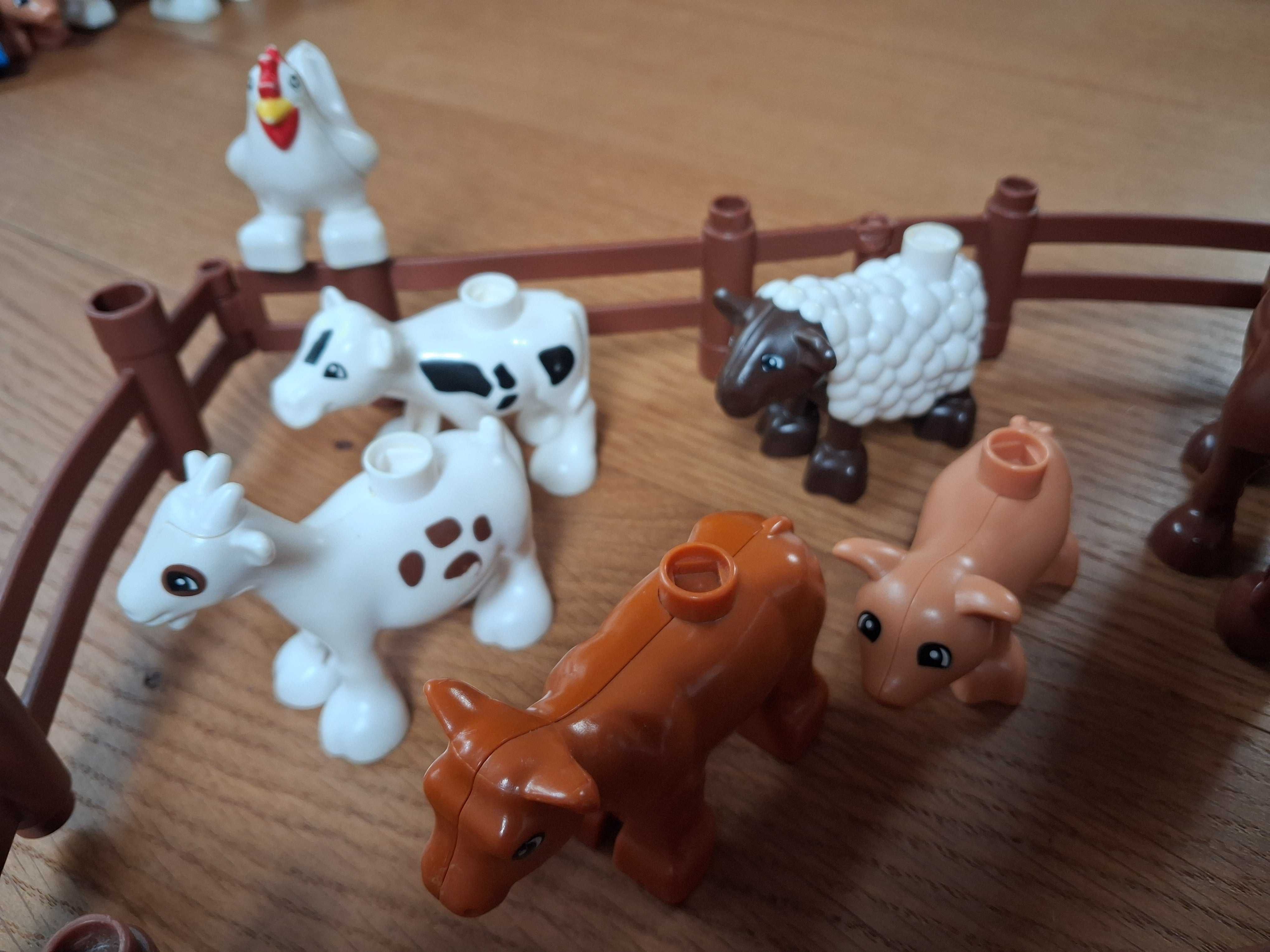 Klocki lego duplo zwierzęta farma ogrodzenie koń świnia owca krowa