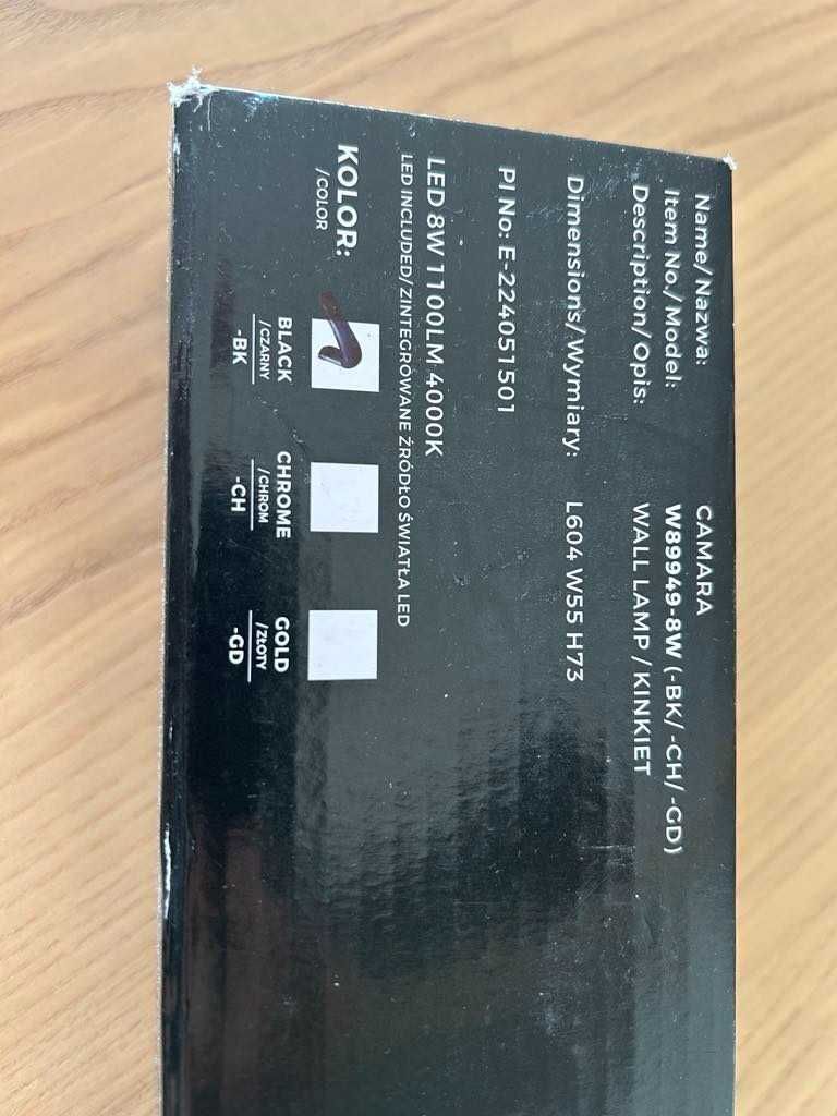 Kinkiet Ścienny Camara Zuma Line czarny [NOWY]