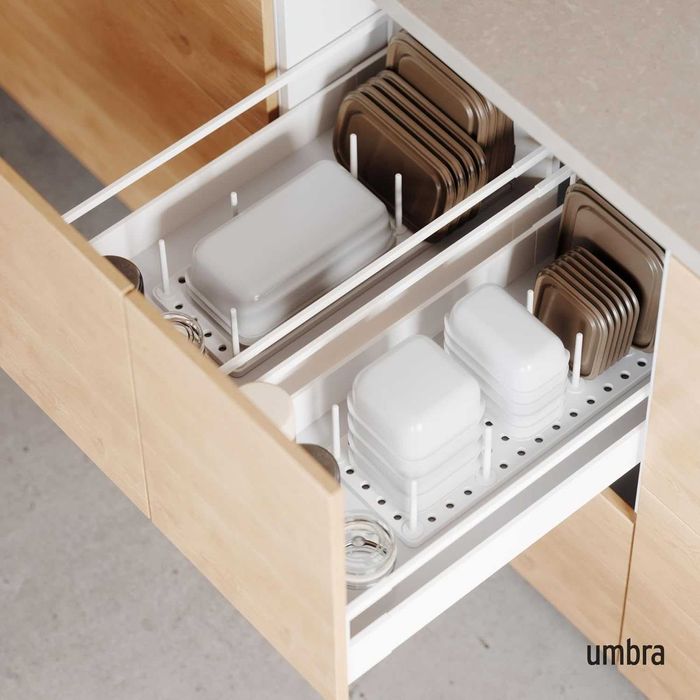 Umbra Peggy organizer do szuflad  2 sztuk, biały, 45 x 30 x 10 cm