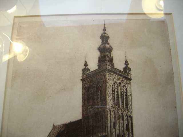 Starocie z PRL - Gdańsk = Staloryt do rozpoznania z 1985r. 50cm x 40cm