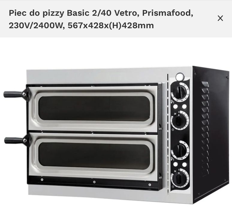 Piec do pizzy Basic 2/40 VETRO Hendi NOWY!