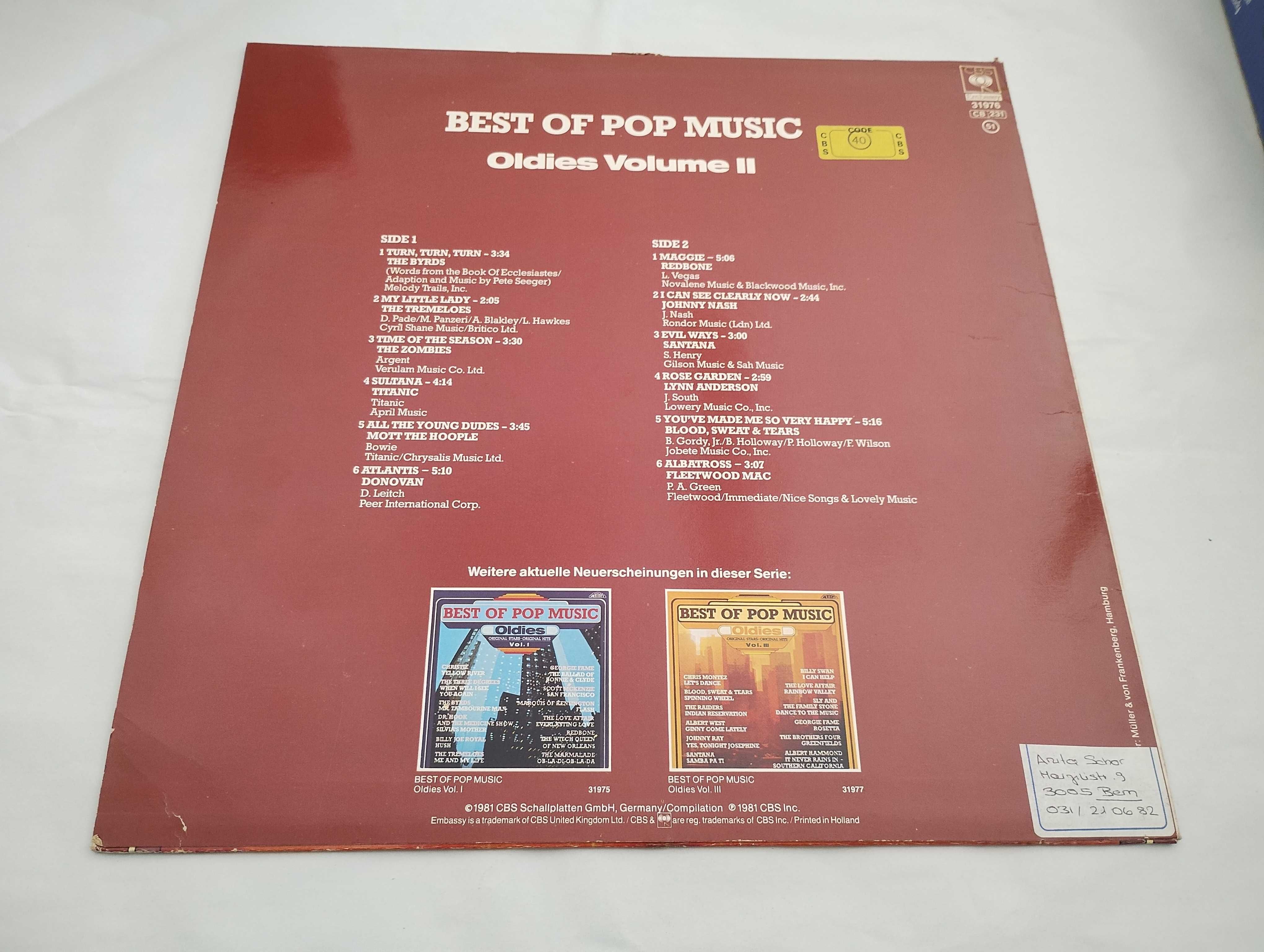 Best of Pop Music Oldies Vol.II LP